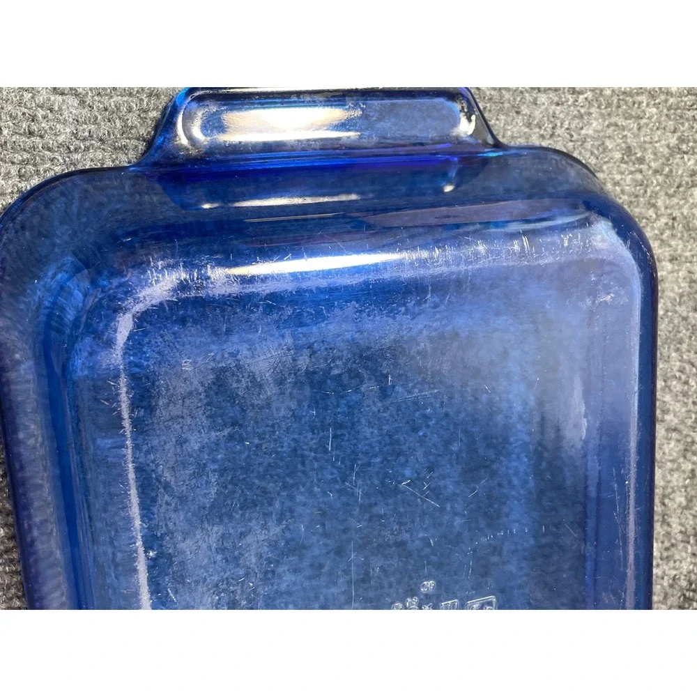 Anchor Hocking Cobalt Blue Glass Baking Dish 2 Quart Rectangular 8x11.5x2 USA